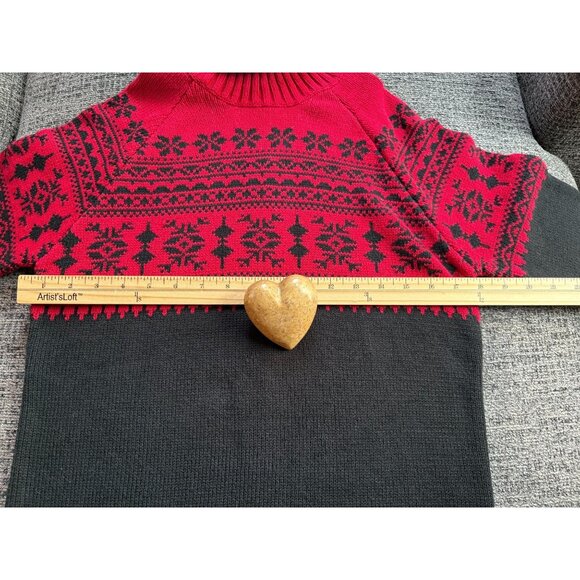 Red & Gray Fair Isle Turtleneck Sweater PM Petite By Studio Works - Picture 2 of 9